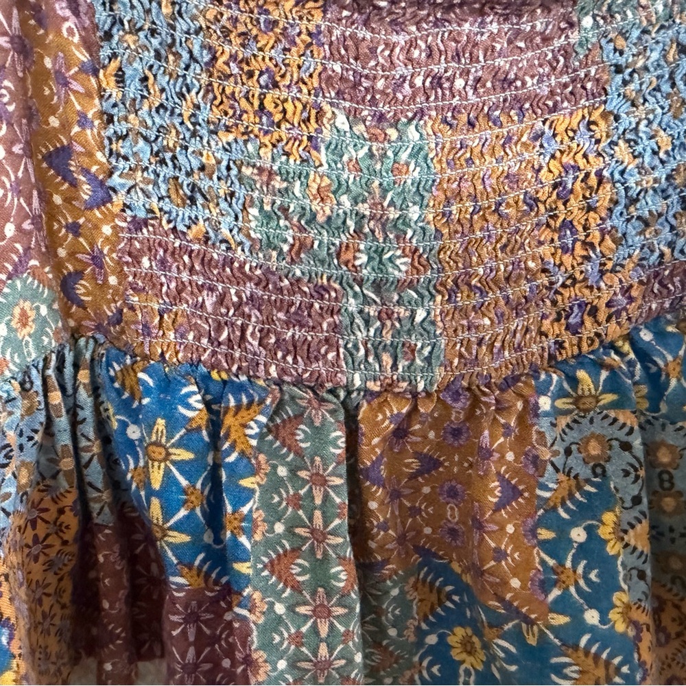 RVCA Boho Multicolor Patchwork Camisole Size XL - image 4